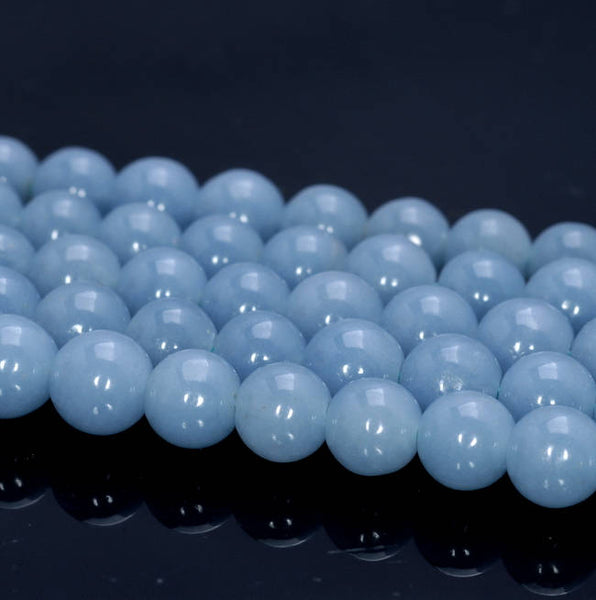 6mm Genuine Angelite AAA Deep Blue Smooth Round Beads 15.5" Beads (80005114-458)