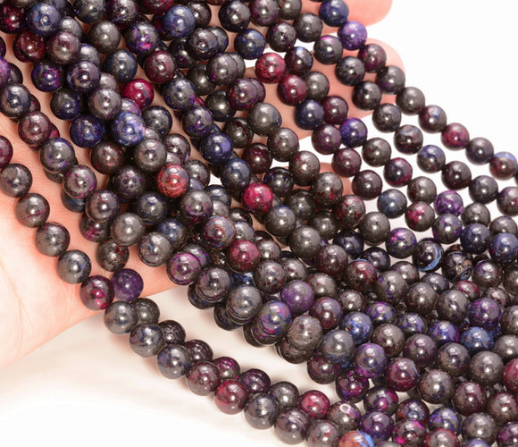 6MM Sugilite Gemstone Treated Round Beads 15.5 inch Full Strand (80007232-A249)