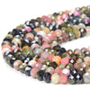 4X3MM Natural Multi Color Tourmaline Gemstone Grade AA Faceted Rondelle Loose Beads (D343)