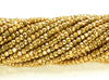 3x2mm Gold Hematite Gemstone Micro Faceted Rondelle Loose Beads 15.5 inch Full Strand (80007528-A263)